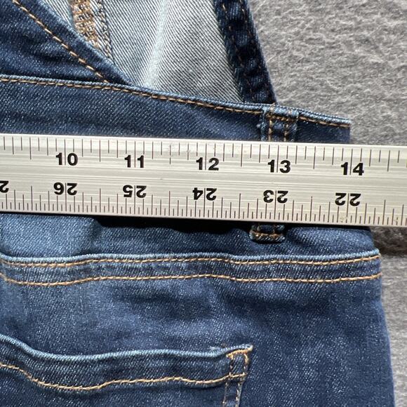 Wax Jeans Paint Splatter Skinny Overalls Blue Womens Size Small - Picture 13 of 16